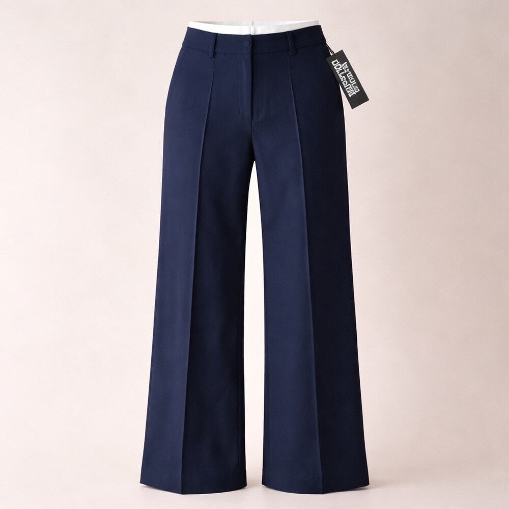 Future Collective Mid-Rise Wide Leg Contrast Waistband Trousers – Size M – NWT